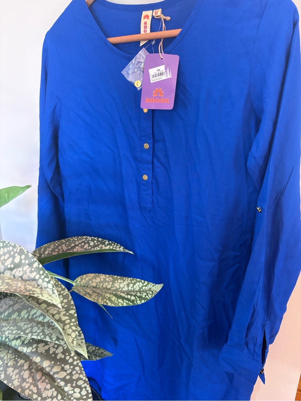 Women's Cobalt Blue Button-Down Casual Shirt Dress
